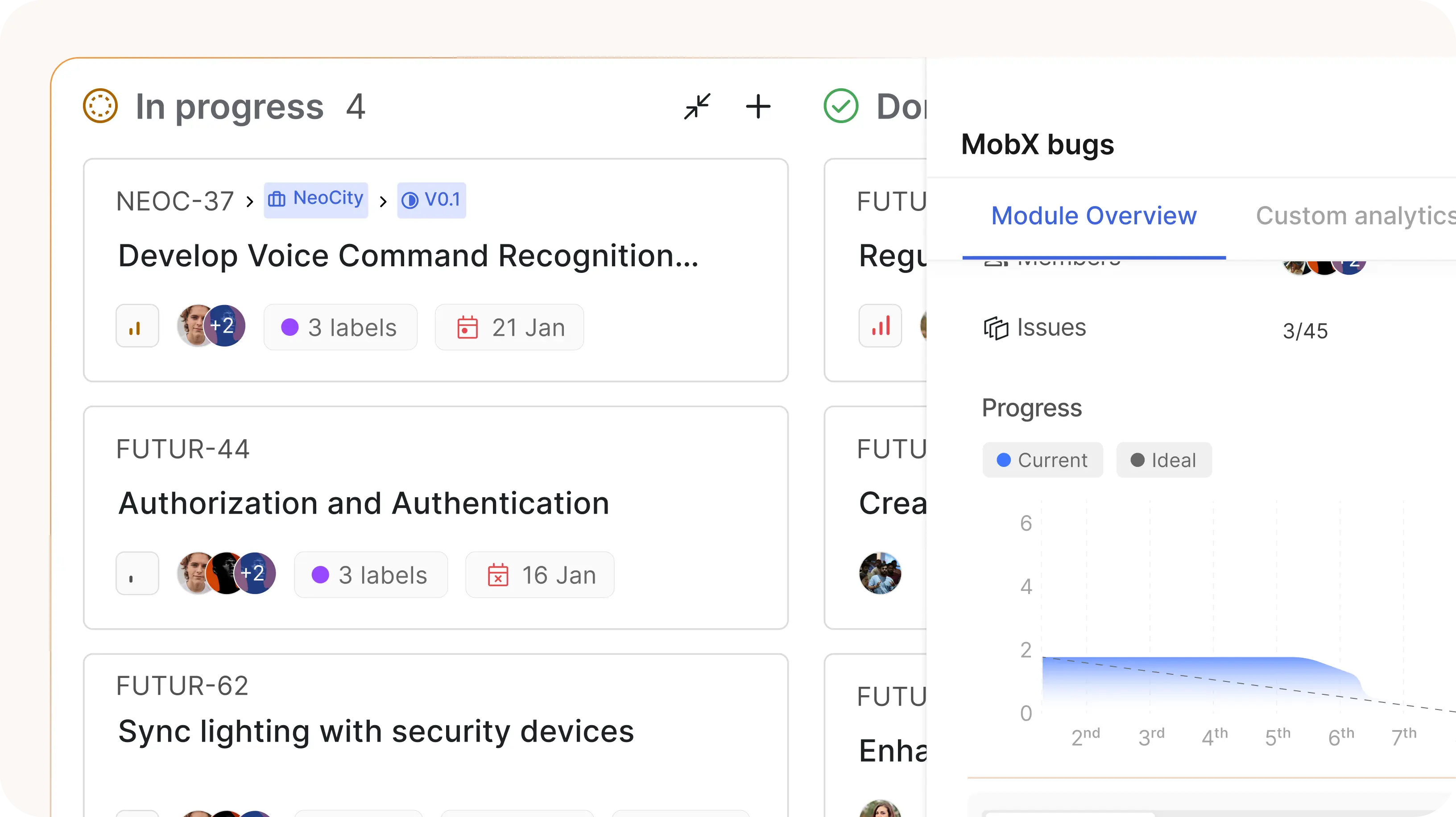 Track module progress instantly